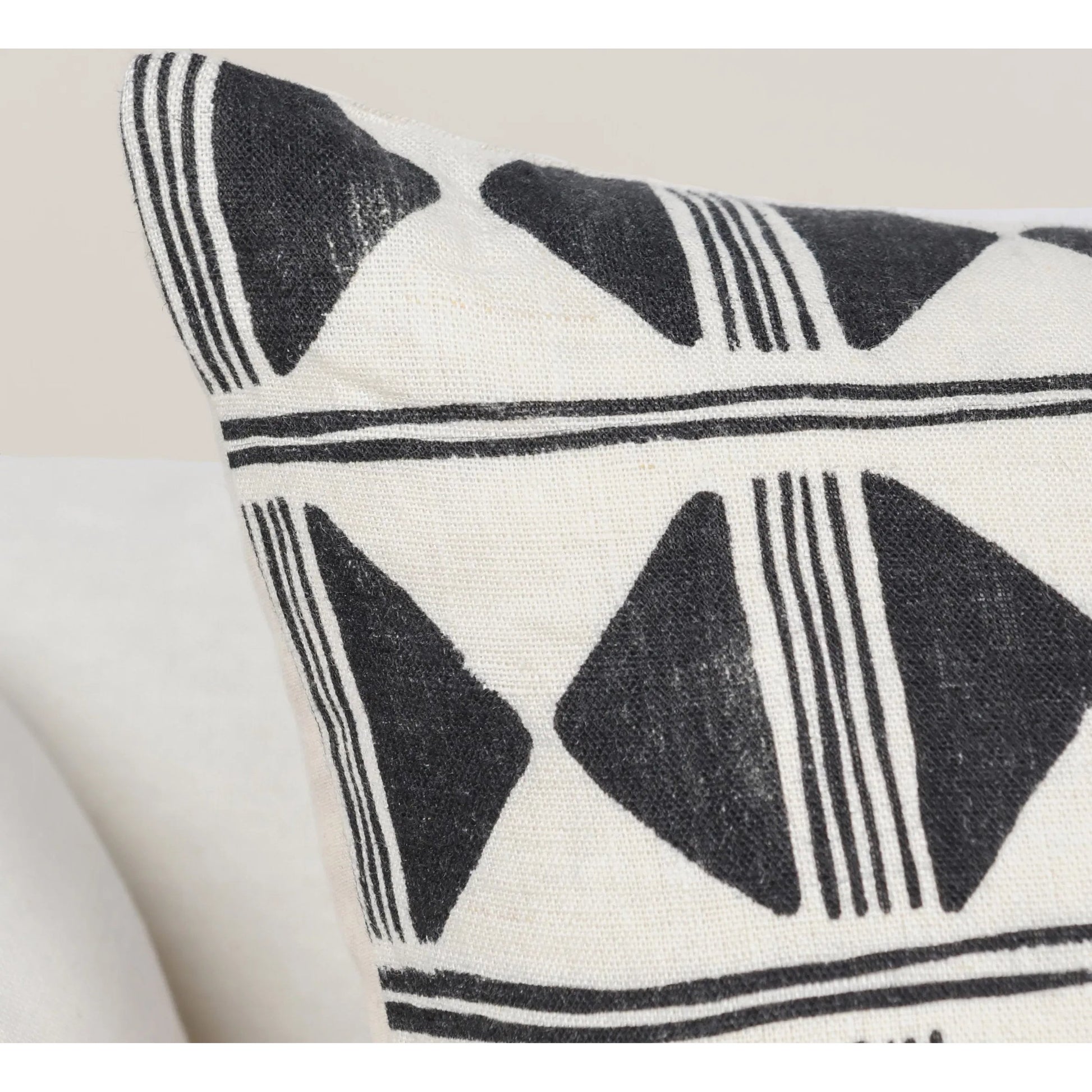 Nubia Round Cotton Fabric Throw Pillow by Villa by Classic Home in black, white. Made from unique in a rustic style.