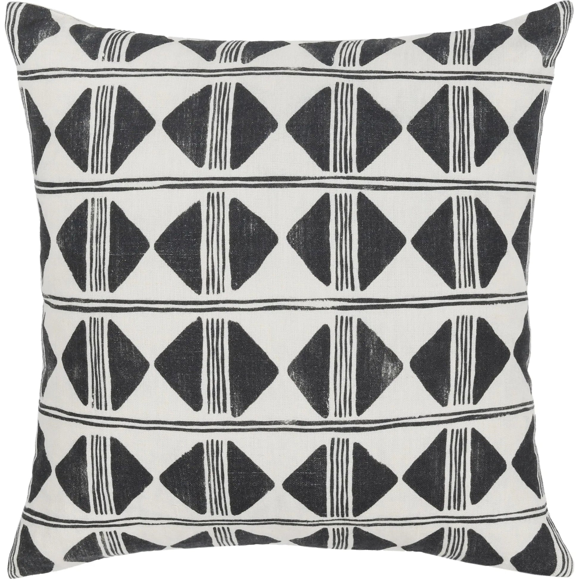 Nubia Round Cotton Fabric Throw Pillow by Villa by Classic Home in black, white. Made from unique in a rustic style.