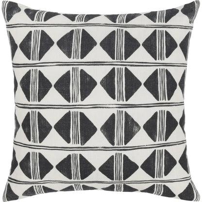 Nubia Round Cotton Fabric Throw Pillow by Villa by Classic Home in black, white. Made from unique in a rustic style.