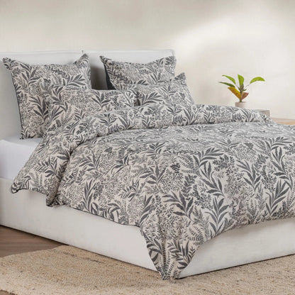 Mulberry Denim Duvet by Villa by Classic Home in blue. Made from 70% linen, 30% cotton, cotton sateen back in a unique style.