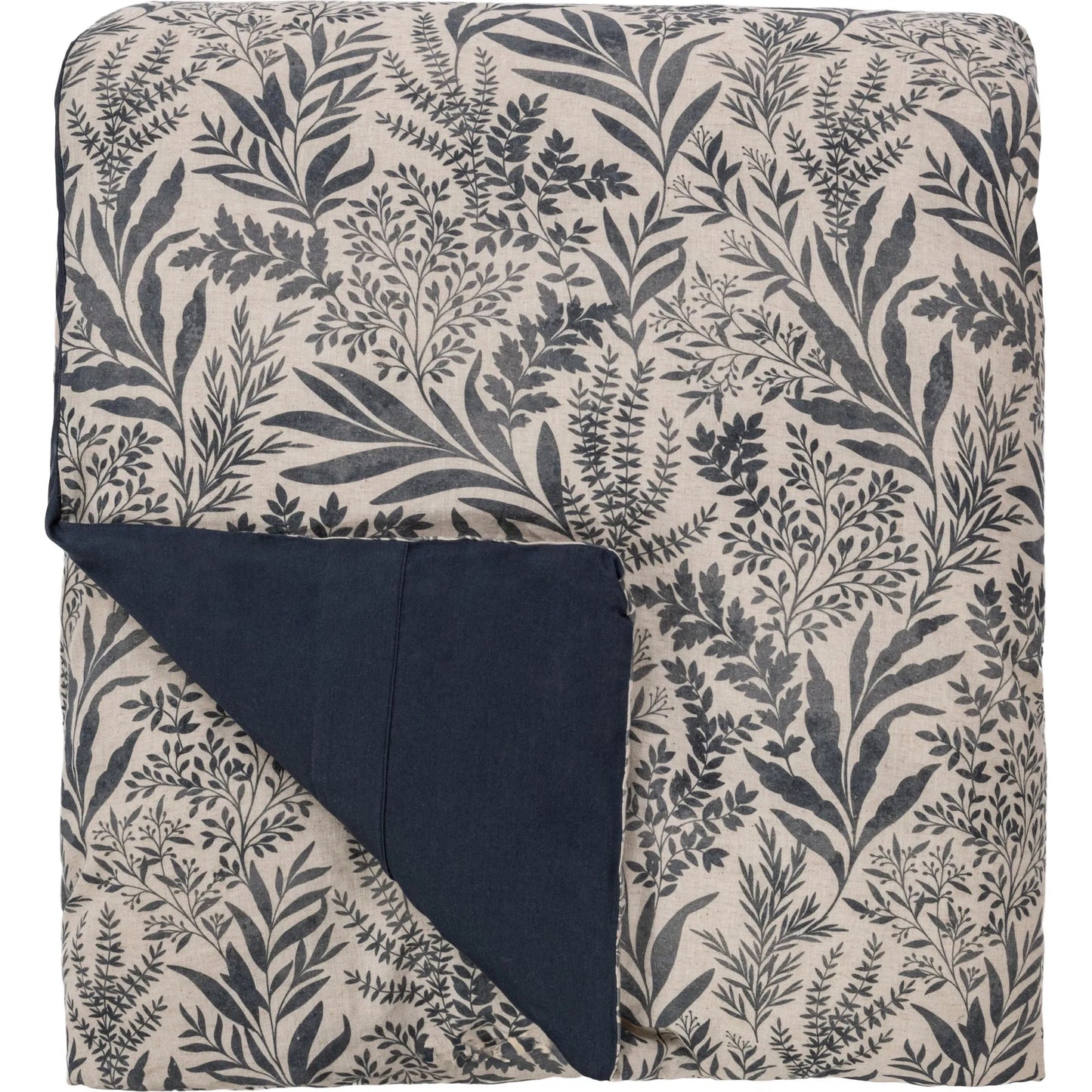 005 SI-2533351 | Primary Silo | Mulberry Denim Duvet by Villa by Classic Home in blue. Made from 70% linen, 30% cotton, cotton sateen back in a unique style.