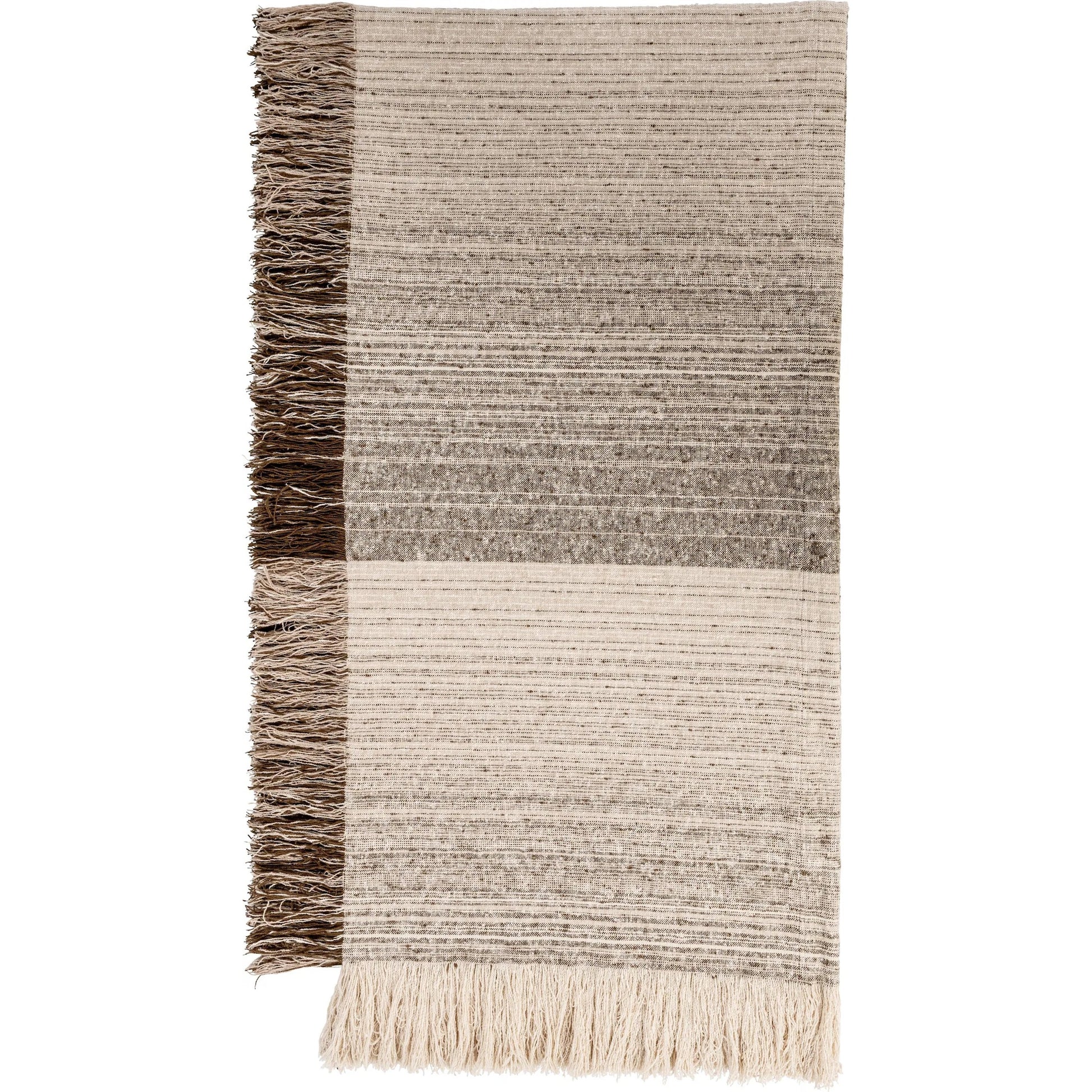 Beryl Cotton Fabric Blanket by Villa by Classic Home in cocoa brown. Made from 100% cotton in a transitional style.