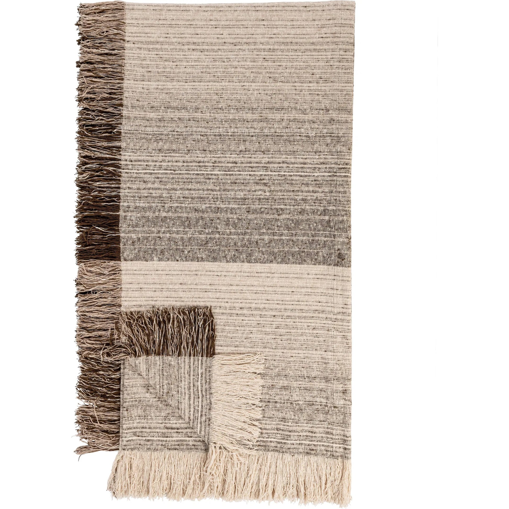 Beryl Cotton Fabric Blanket by Villa by Classic Home in cocoa brown. Made from 100% cotton in a unique style.