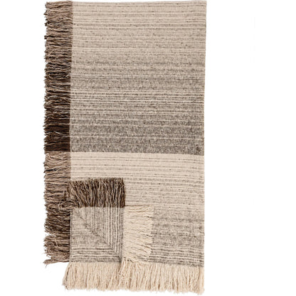 Beryl Cotton Fabric Blanket by Villa by Classic Home in cocoa brown. Made from 100% cotton in a transitional style.
