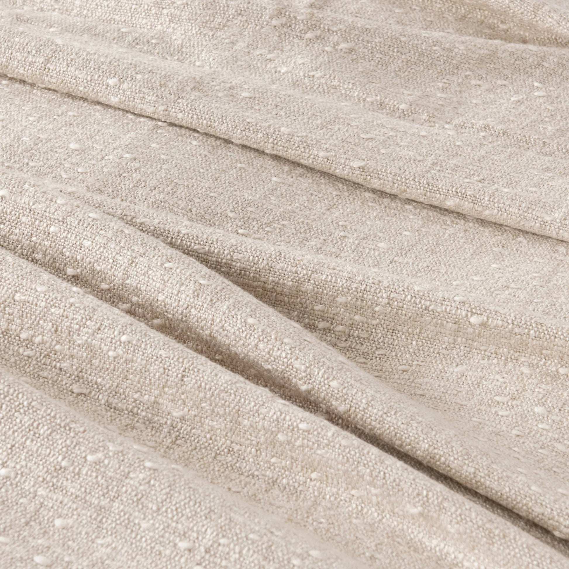 Anion Linen Blend Blanket by Villa by Classic Home in ivory. Made from 55% viscose, 18% linen, 18% cotton, 10% polyester in a unique style.