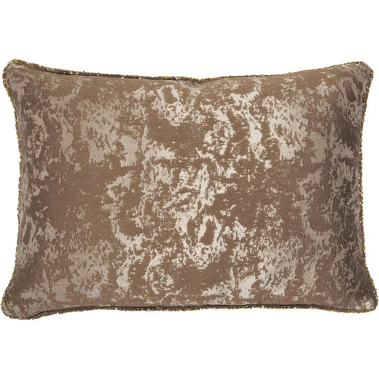 Mica Fabric Decorative Throw Pillow by Villa by Classic Home in brown. Made from 100% polyester woven, same fabric front in a unique style.