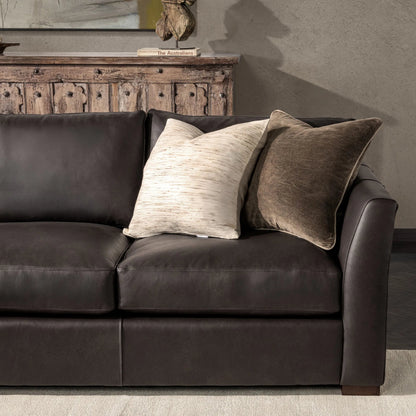 Dalton Silk Throw Pillow by Villa by Classic Home in beige. Made from 100% silk, 50% linen, 50% cotton back in a unique style.