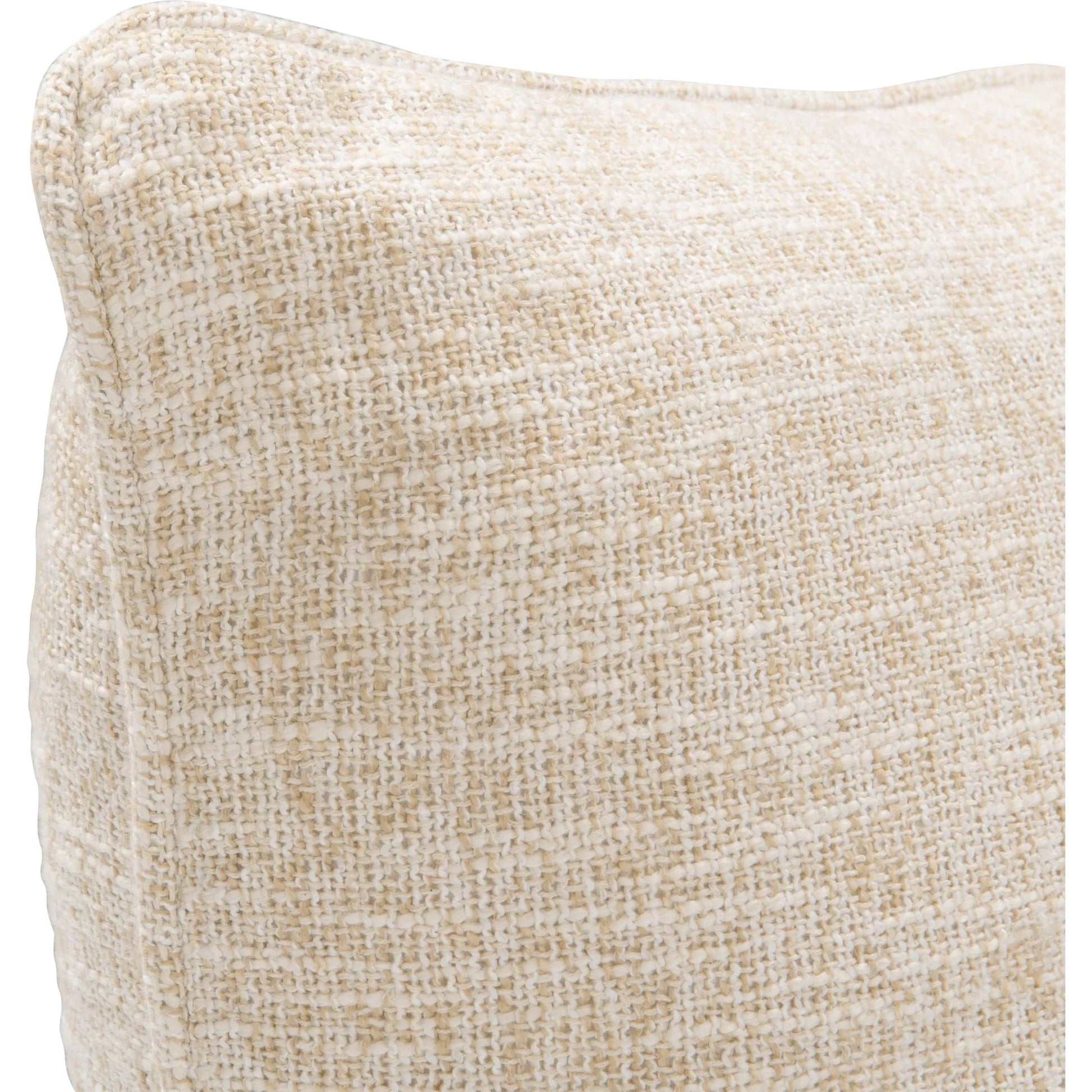 Fallow Cotton Blend Throw Pillow by Villa by Classic Home in beige. Made from 70% cotton, 30% polyester, same fabric front in a unique style.