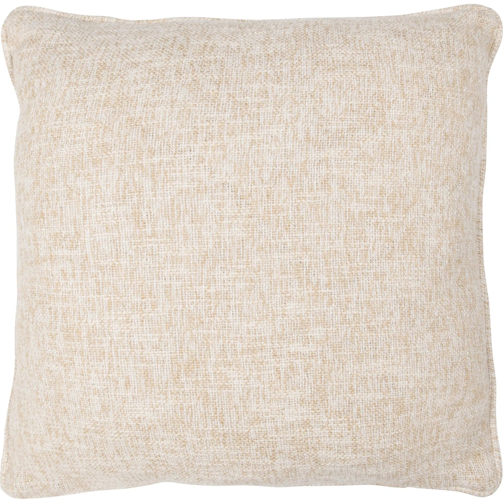 Fallow Cotton Blend Throw Pillow by Villa by Classic Home in beige. Made from 70% cotton, 30% polyester, same fabric front in a unique style.