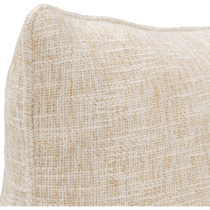 Fallow Cotton Blend Throw Pillow by Villa by Classic Home in beige. Made from 70% cotton, 30% polyester, same fabric front in a unique style.
