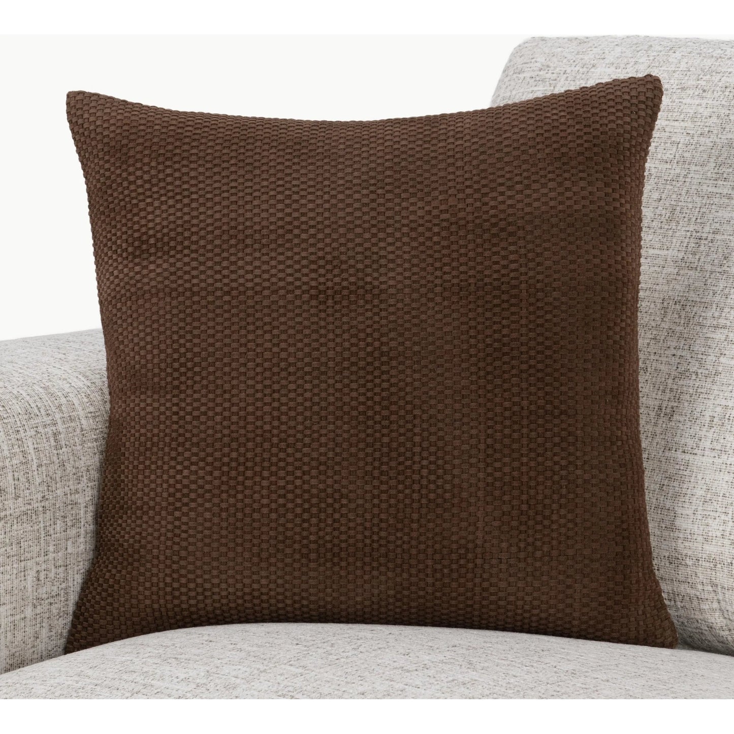 013 SI-2533335 | Lifestyle | Bassinet Suede Leather Throw Pillow by Villa by Classic Home. Made from 100% genuine suede leather, cotton, linen blend back in a unique style.