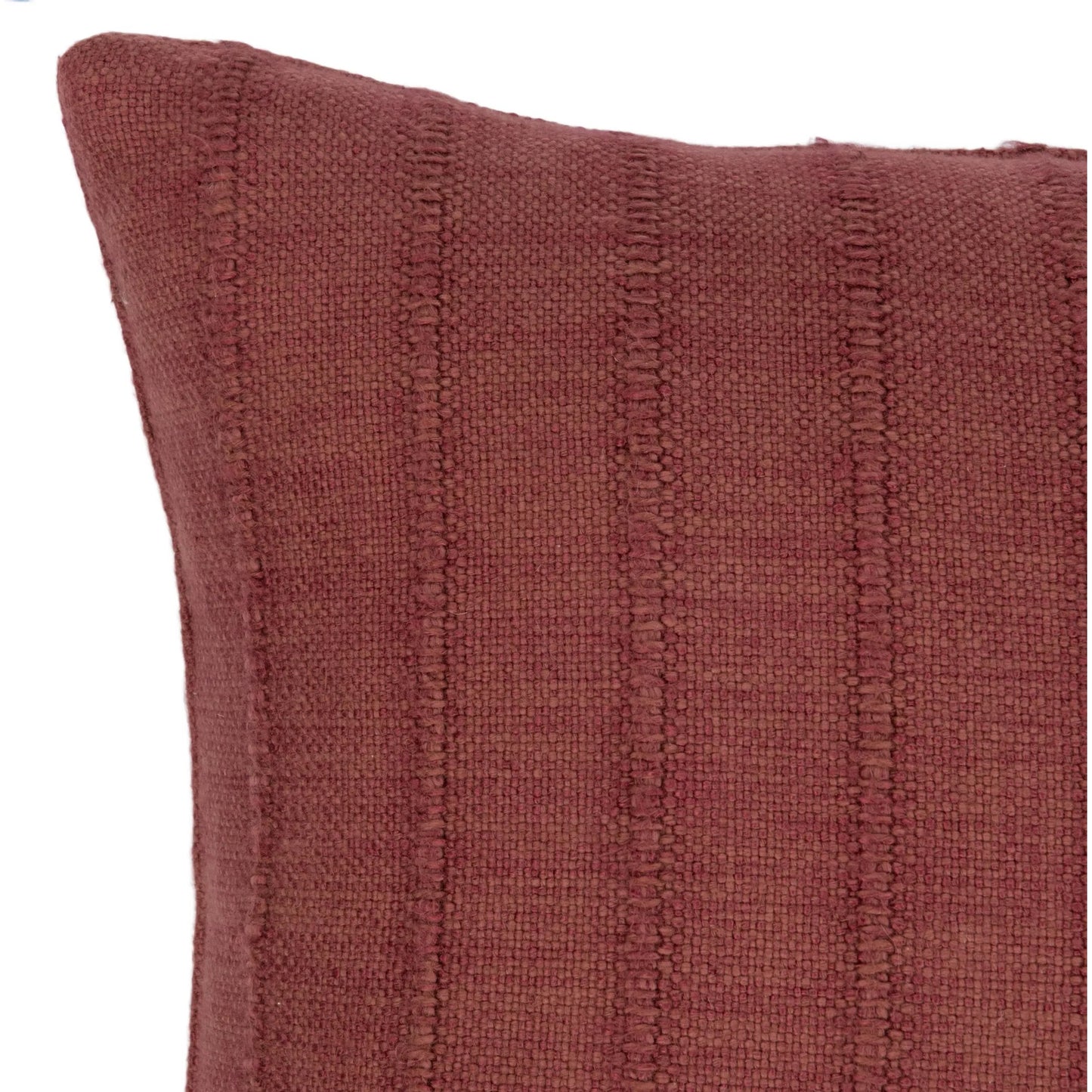 004 SI-2533315 | Closeup | Hendri Cotton Blend Throw Pillow by Villa by Classic Home in red. Made from 50% cotton, 50% viscose in a unique style.