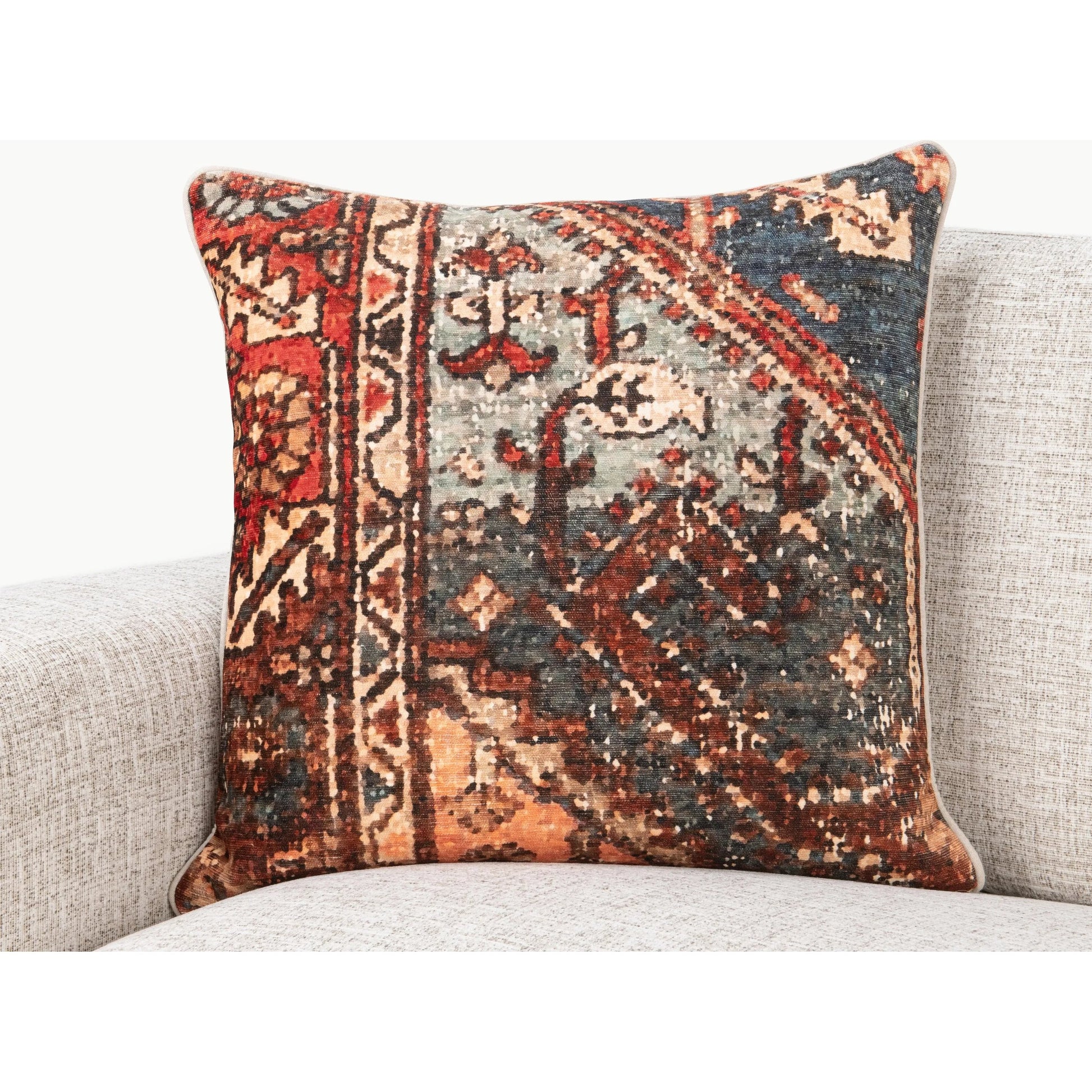 Westbury Fabric Blend Throw Pillow by Villa by Classic Home in multicolor. Made from 64% viscose, 20% cotton, 16% polyester, 50% cotton, 50% linen back in a unique style.