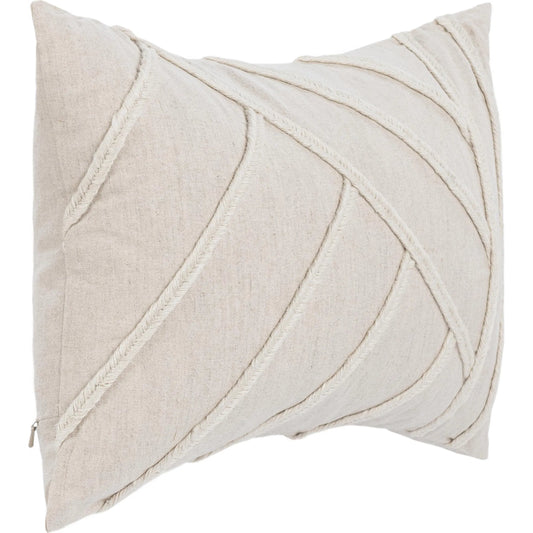 Langdon Linen Blend Throw Pillow by Villa by Classic Home in ivory. Made from 50% linen, 50% cotton in a unique style.