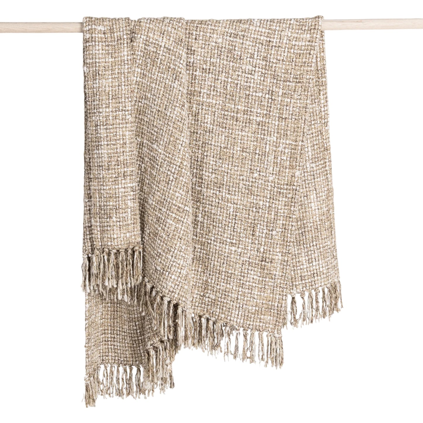 005 SI-2533329 | Primary Silo | Porter Cotton Blend Black Throw Blanket by Villa by Classic Home in ivory. Made from 50% cotton, 50% viscose in a modern style.