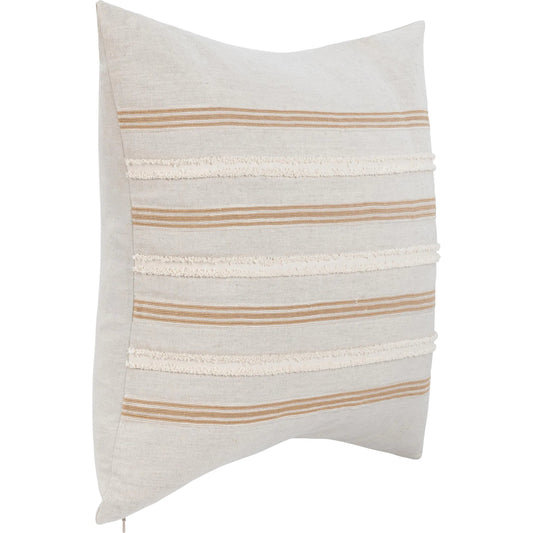 Lyndhurst Linen Blend Throw Pillow by Villa by Classic Home in ivory. Made from 50% linen, 50% cotton in a unique style.