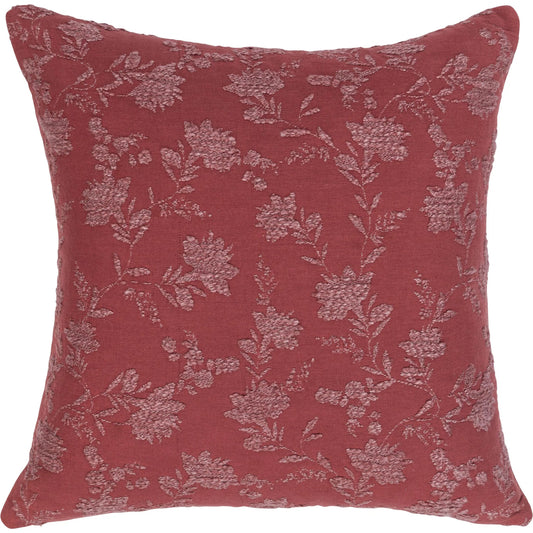 Rosecliff Cotton Blend Throw Pillow by Villa by Classic Home in red. Made from 70% cotton, 25% polyester, 5% linen in a unique style.
