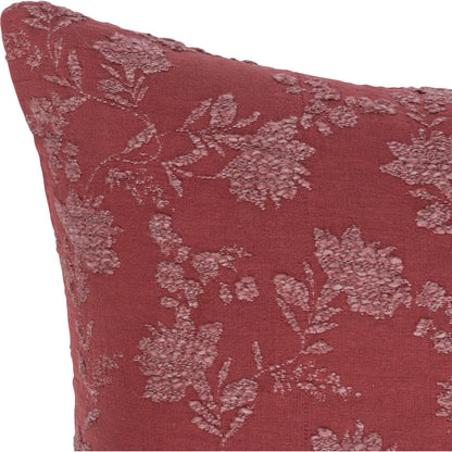 Rosecliff Cotton Blend Throw Pillow by Villa by Classic Home in red. Made from 70% cotton, 25% polyester, 5% linen in a unique style.