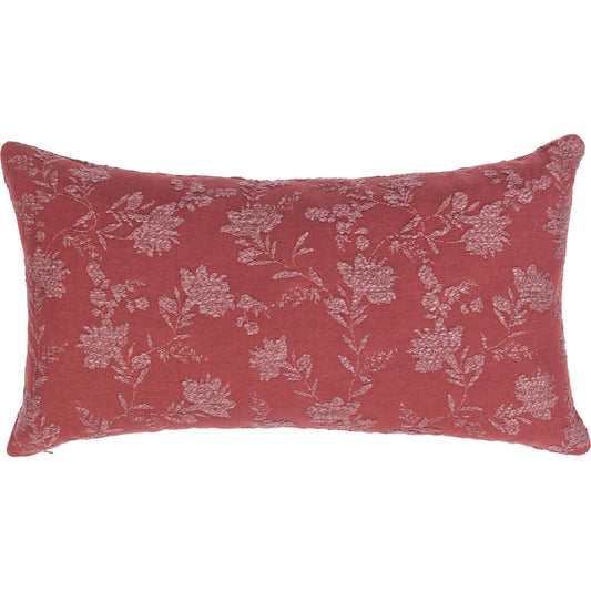 Rosecliff Cotton Blend Throw Pillow by Villa by Classic Home in red. Made from 70% cotton, 25% polyester, 5% linen in a unique style.