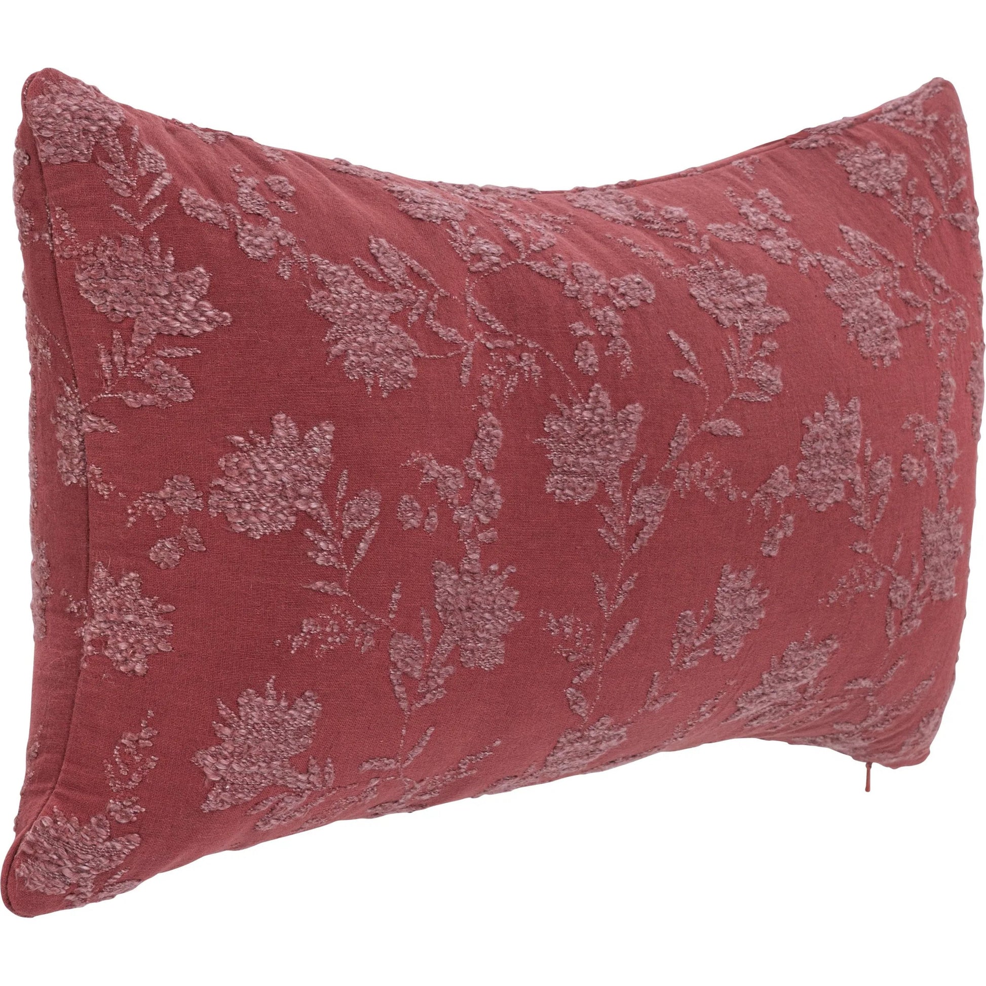 Rosecliff Cotton Blend Throw Pillow by Villa by Classic Home in red. Made from 70% cotton, 25% polyester, 5% linen in a unique style.