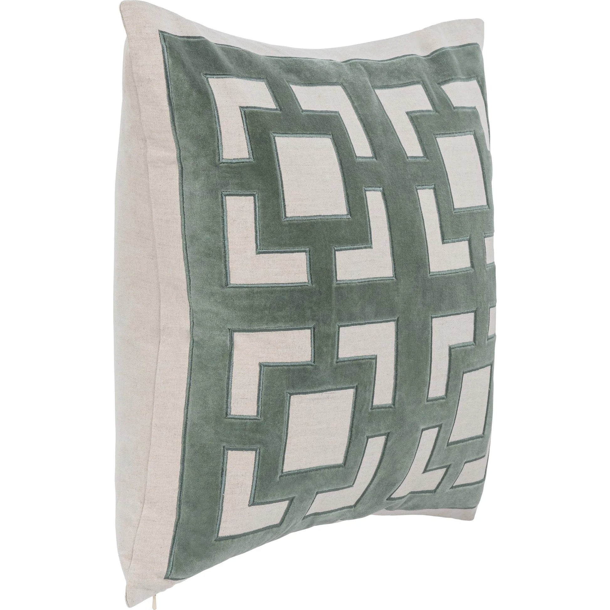 Corbin Cotton Blend Throw Pillow by Villa by Classic Home. Made from 50% cotton, 50% linen, cotton velvet applique in a unique style.