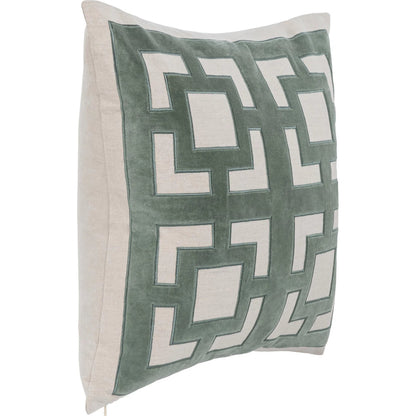 Corbin Cotton Blend Throw Pillow by Villa by Classic Home. Made from 50% cotton, 50% linen, cotton velvet applique in a unique style.