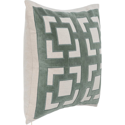 Corbin Cotton Blend Throw Pillow by Villa by Classic Home. Made from 50% cotton, 50% linen, cotton velvet applique in a unique style.