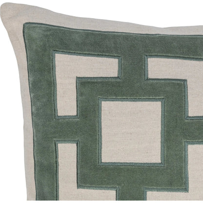 Corbin Cotton Blend Throw Pillow by Villa by Classic Home. Made from 50% cotton, 50% linen, cotton velvet applique in a unique style.