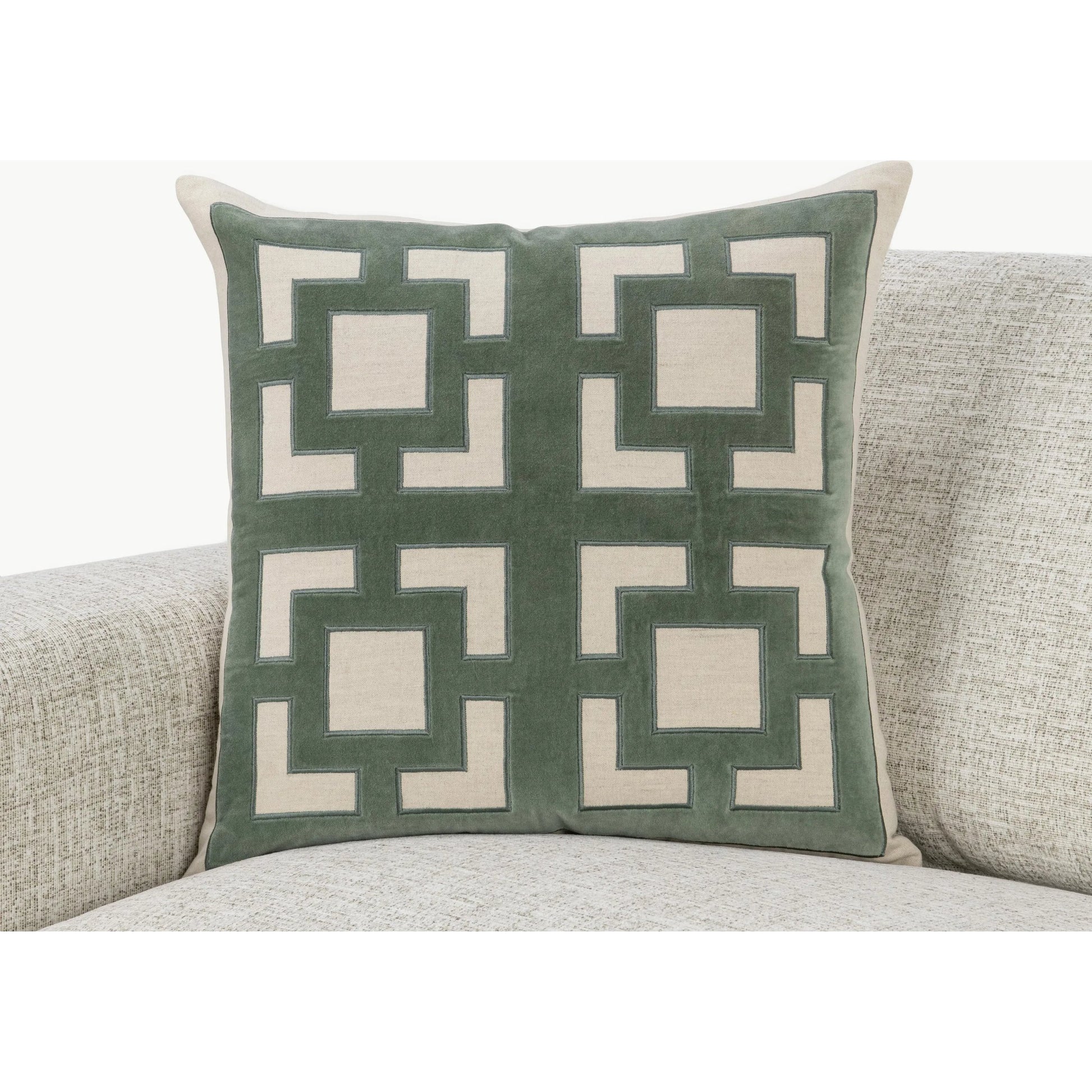 Corbin Cotton Blend Throw Pillow by Villa by Classic Home. Made from 50% cotton, 50% linen, cotton velvet applique in a unique style.