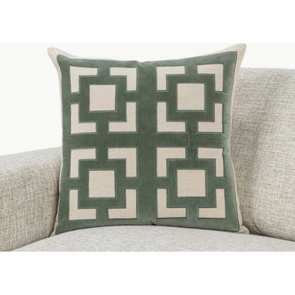 Corbin Cotton Blend Throw Pillow by Villa by Classic Home. Made from 50% cotton, 50% linen, cotton velvet applique in a unique style.