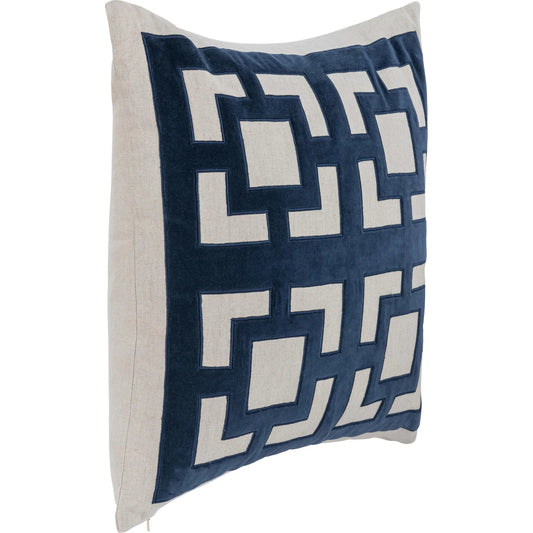 Corbin Cotton Blend Throw Pillow by Villa by Classic Home. Made from 50% cotton, 50% linen, cotton velvet applique in a unique style.