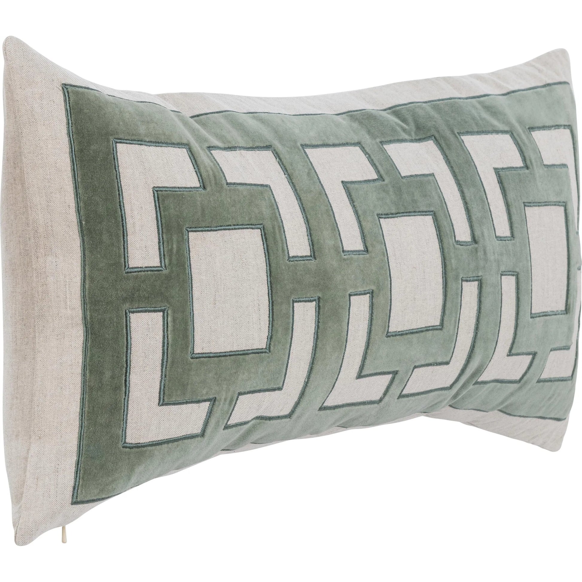 Corbin Cotton Blend Throw Pillow by Villa by Classic Home. Made from 50% cotton, 50% linen, cotton velvet applique in a unique style.