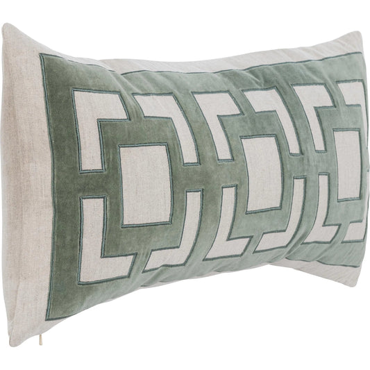 Corbin Cotton Blend Throw Pillow by Villa by Classic Home. Made from 50% cotton, 50% linen, cotton velvet applique in a unique style.