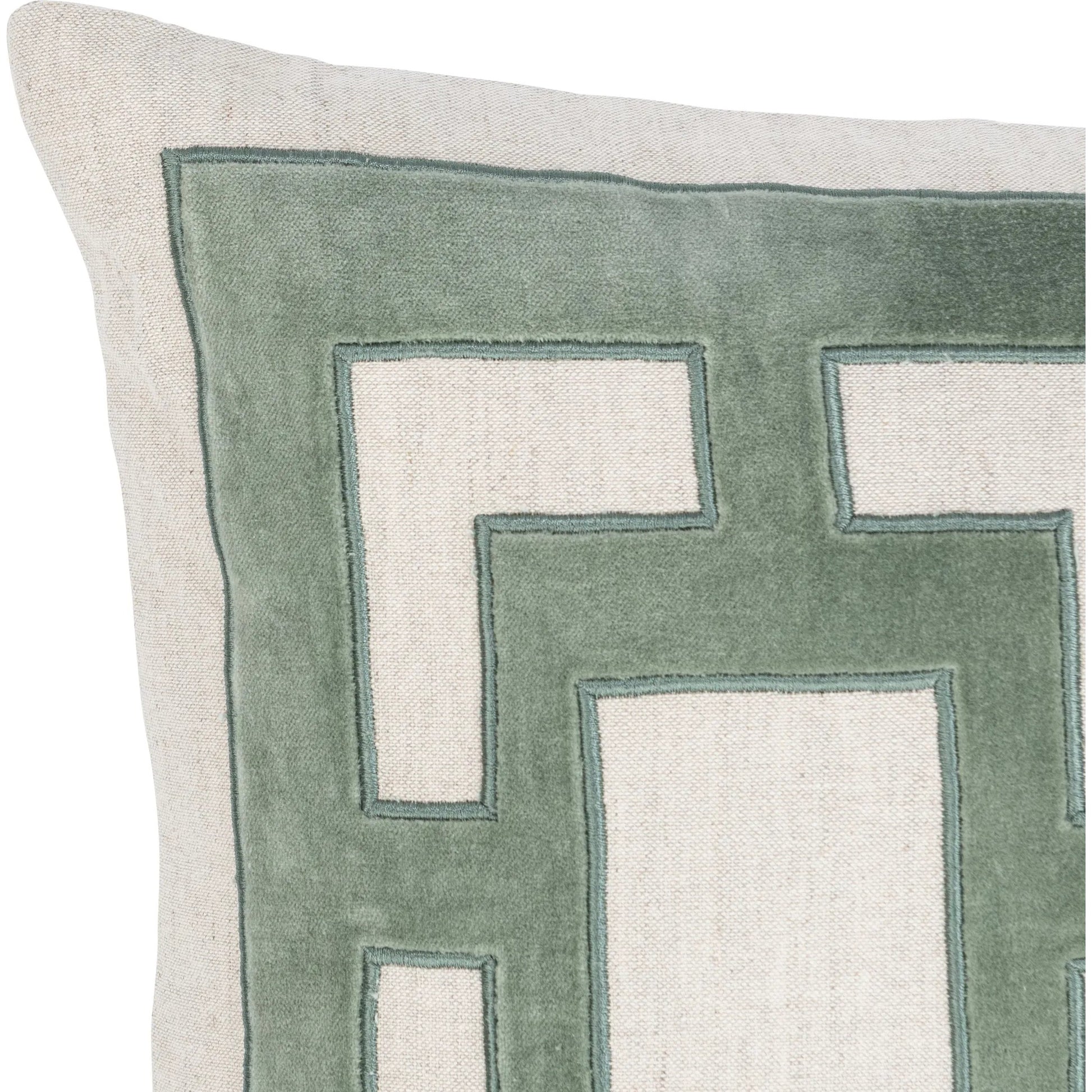 Corbin Cotton Blend Throw Pillow by Villa by Classic Home. Made from 50% cotton, 50% linen, cotton velvet applique in a unique style.