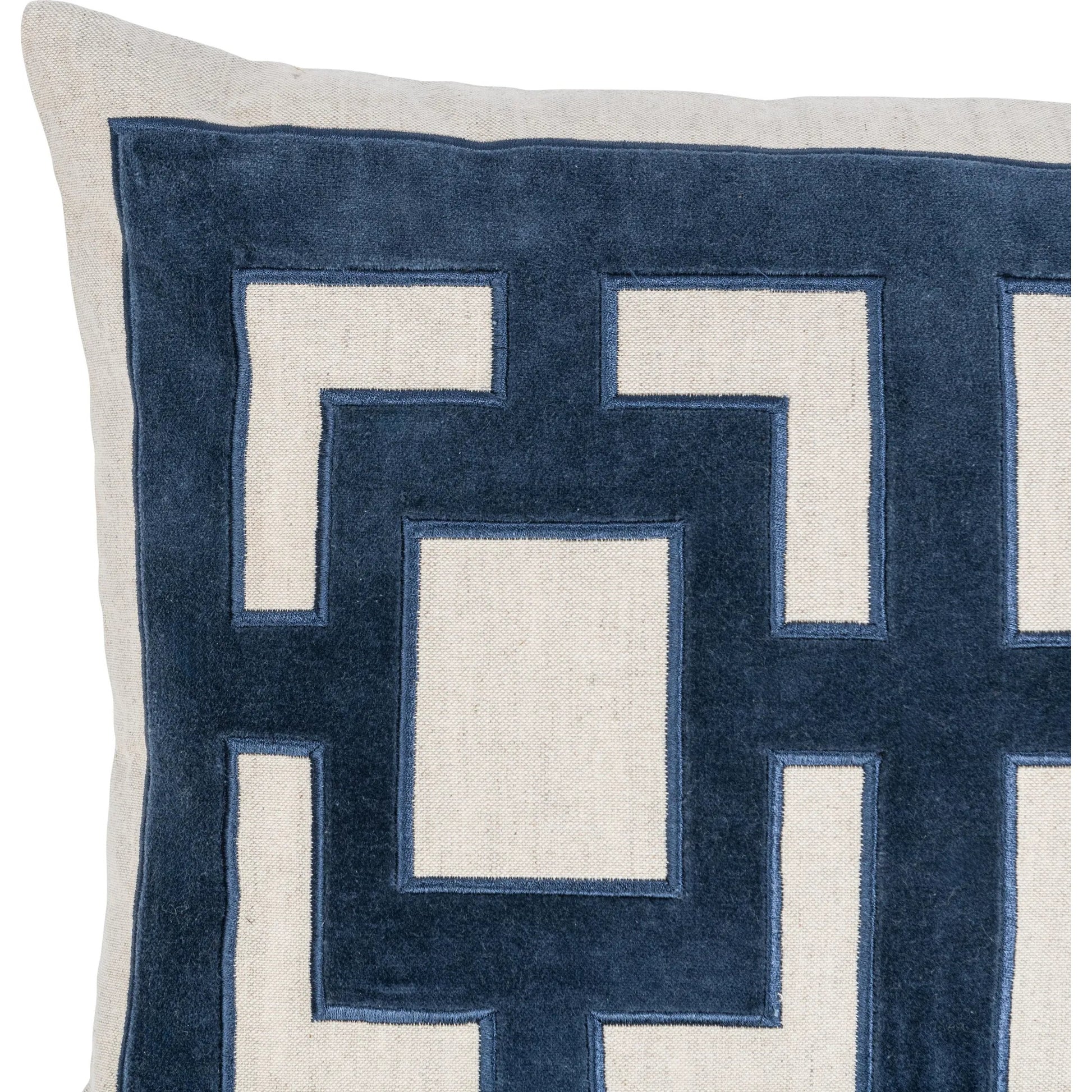 Corbin Cotton Blend Throw Pillow by Villa by Classic Home. Made from 50% cotton, 50% linen, cotton velvet applique in a unique style.