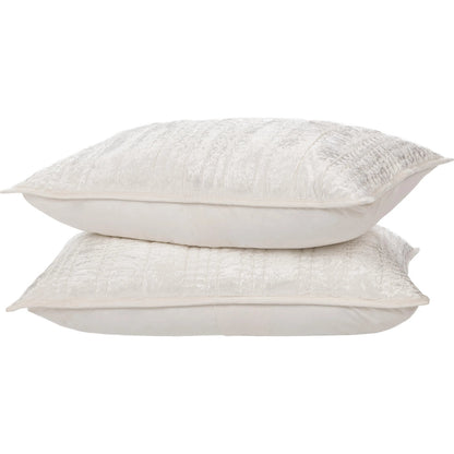 Seville Velvet Fabric Sham by Villa by Classic Home in ivory. Made from 70% nylon, 30% viscose in a unique style.