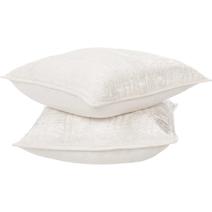 Seville Velvet Fabric Sham by Villa by Classic Home in ivory. Made from 70% nylon, 30% viscose in a unique style.