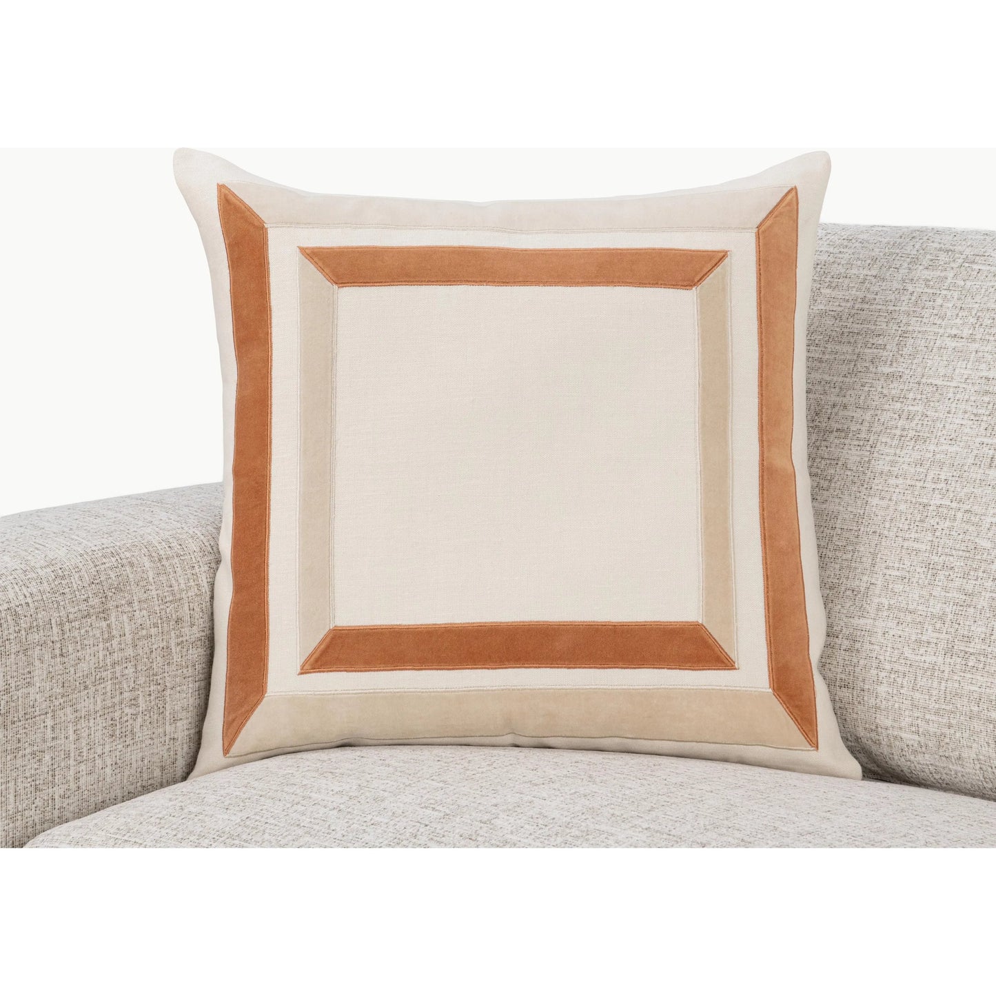005 SI-2533457 | Lifestyle | Maybrook Linen Blend Throw Pillow by Villa by Classic Home in ivory. Made from 100% linen, 100% cotton back in a unique style.