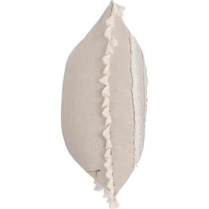 Edisto Linen Blend Throw Pillow by Villa by Classic Home in ivory. Made from 50% cotton, 50% linen in a unique style.