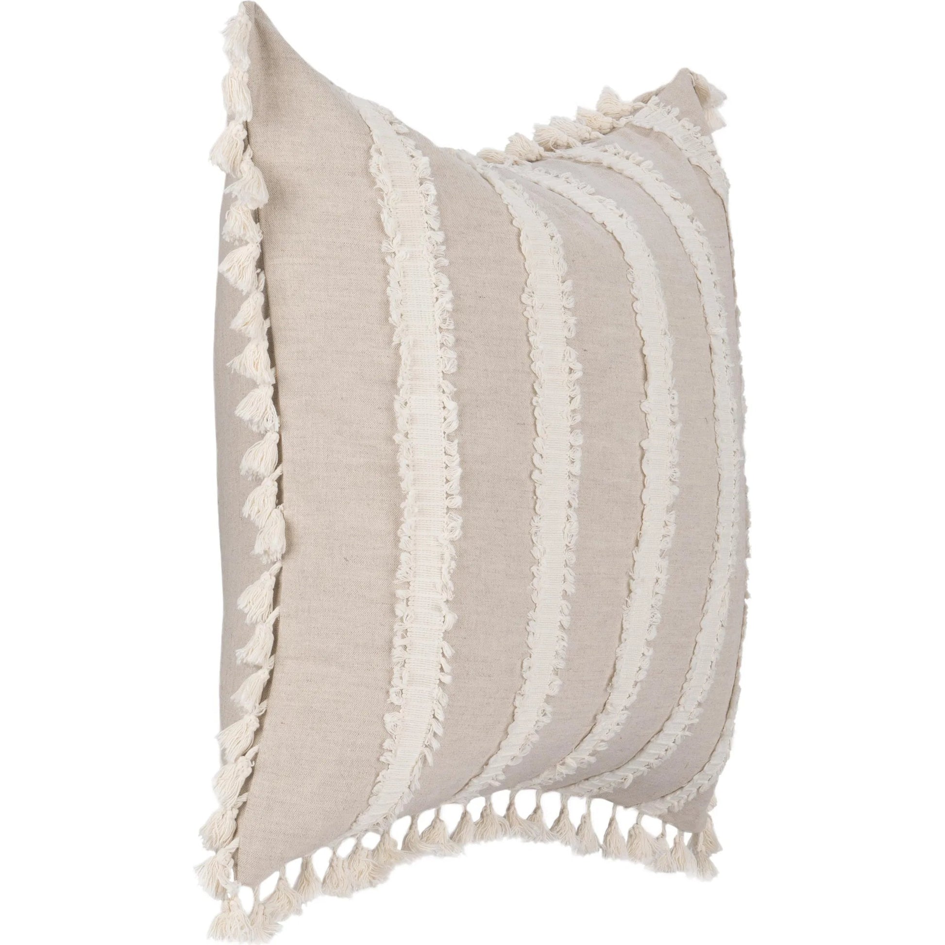 Edisto Linen Blend Throw Pillow by Villa by Classic Home in ivory. Made from 50% cotton, 50% linen in a unique style.