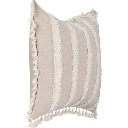 Edisto Linen Blend Throw Pillow by Villa by Classic Home in ivory. Made from 50% cotton, 50% linen in a unique style.
