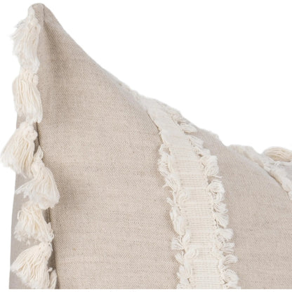 Edisto Linen Blend Throw Pillow by Villa by Classic Home in ivory. Made from 50% cotton, 50% linen in a unique style.