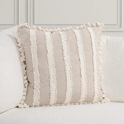 Edisto Linen Blend Throw Pillow by Villa by Classic Home in ivory. Made from 50% cotton, 50% linen in a unique style.