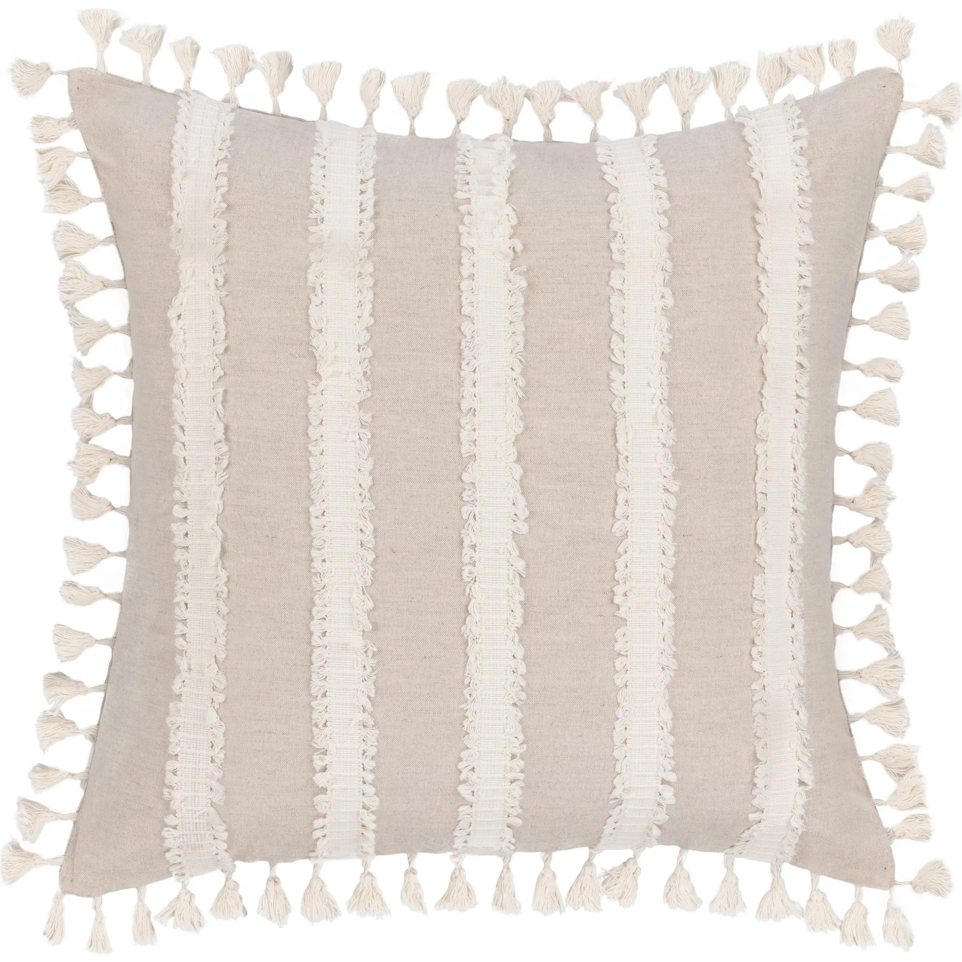 Edisto Linen Blend Throw Pillow by Villa by Classic Home in ivory. Made from 50% cotton, 50% linen in a unique style.