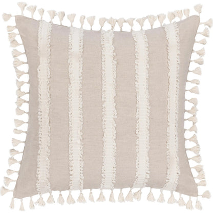 Edisto Linen Blend Throw Pillow by Villa by Classic Home in ivory. Made from 50% cotton, 50% linen in a unique style.