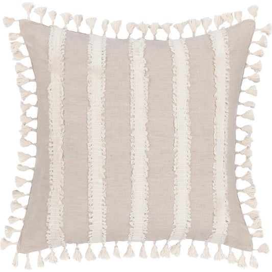 Edisto Linen Blend Throw Pillow by Villa by Classic Home in ivory. Made from 50% cotton, 50% linen in a unique style.