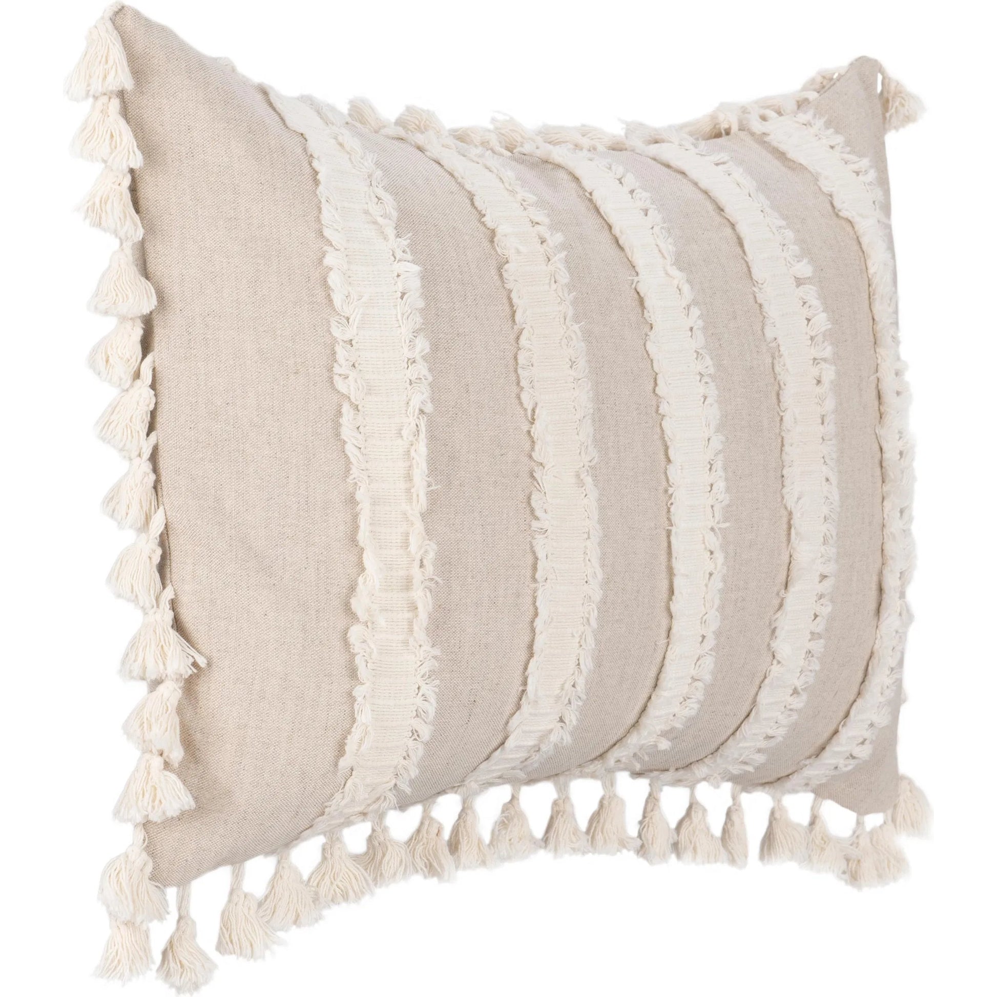 Edisto Linen Blend Throw Pillow by Villa by Classic Home in ivory. Made from 50% cotton, 50% linen in a unique style.