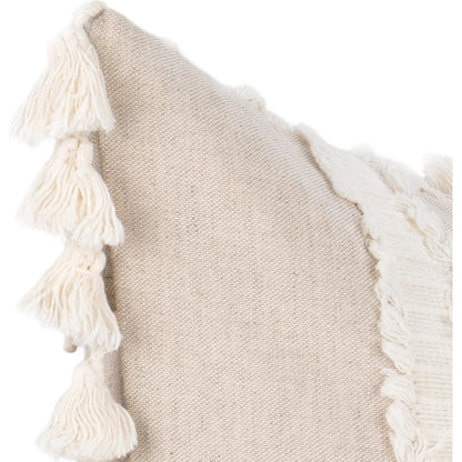 Edisto Linen Blend Throw Pillow by Villa by Classic Home in ivory. Made from 50% cotton, 50% linen in a unique style.