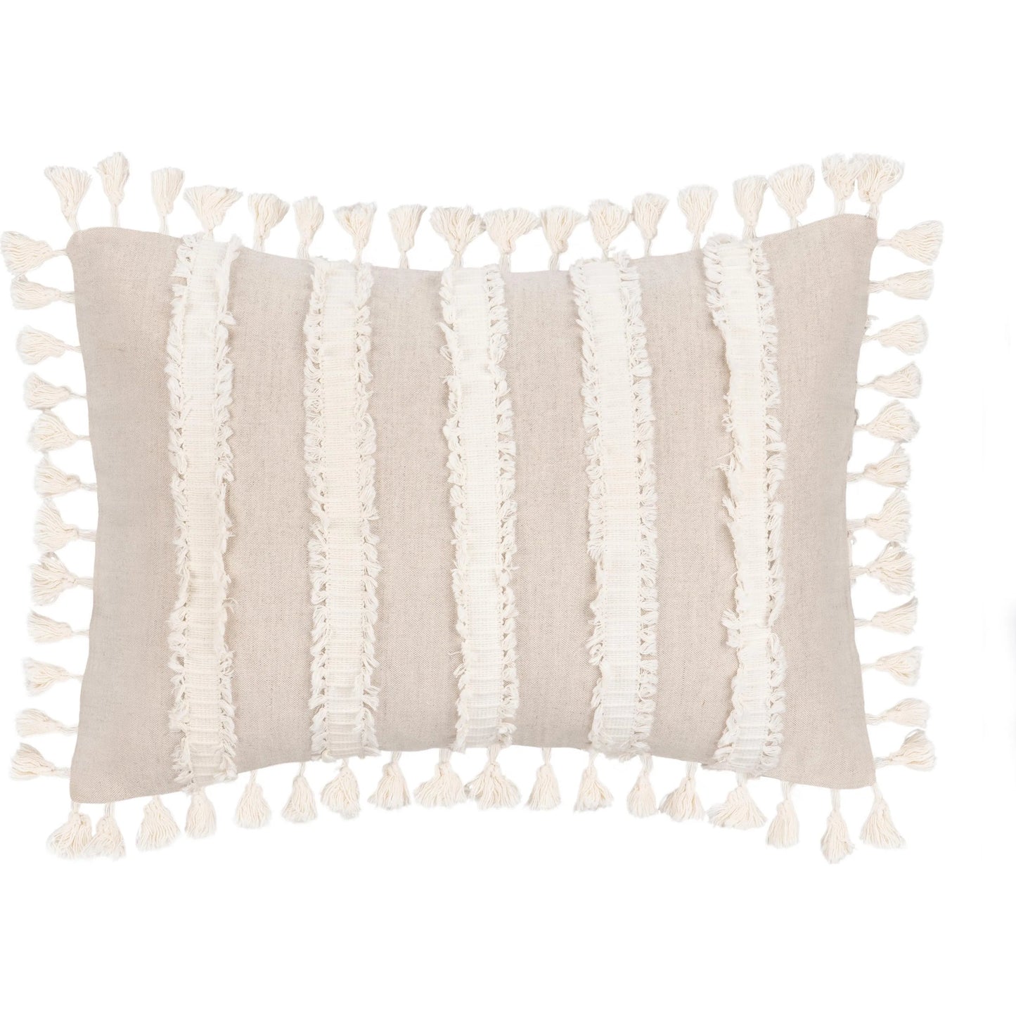 006 SI-2533410 | Primary Silo | Edisto Linen Blend Throw Pillow by Villa by Classic Home in ivory. Made from 50% cotton, 50% linen in a unique style.