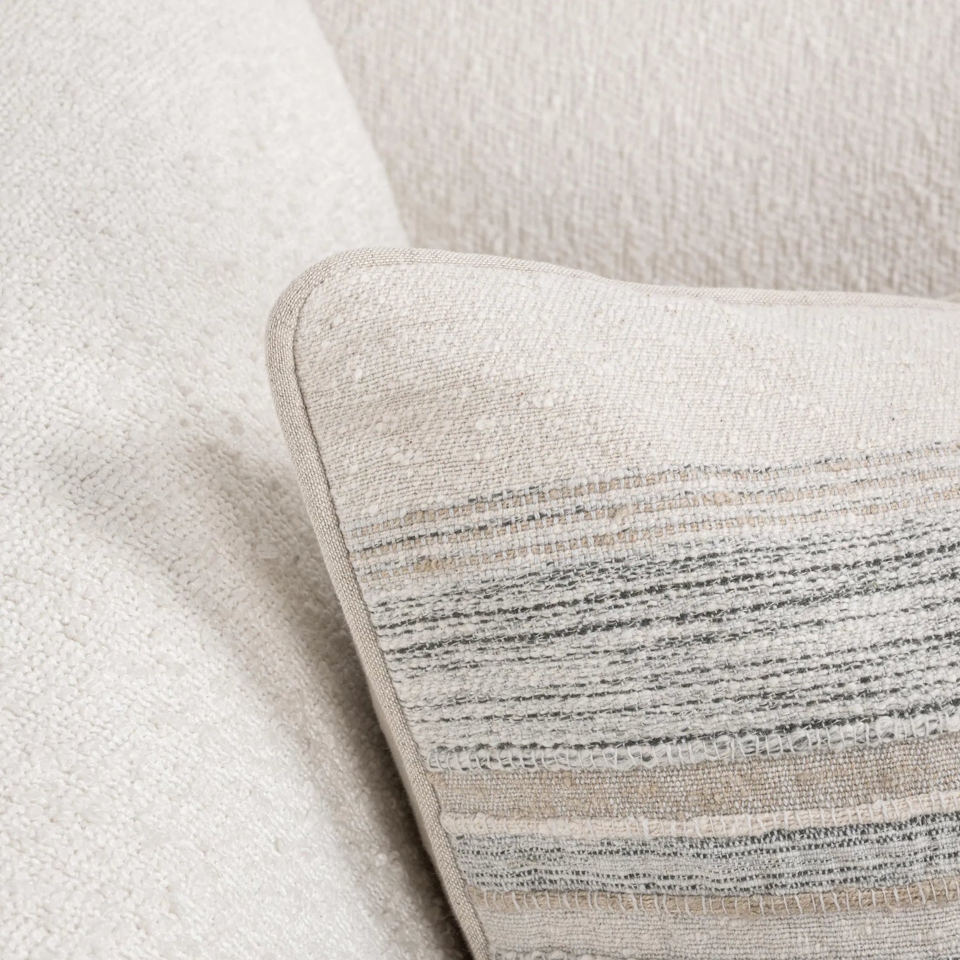 Rockport Cotton Fabric Throw Pillow by Villa by Classic Home in ivory. Made from 100% cotton in a unique style.
